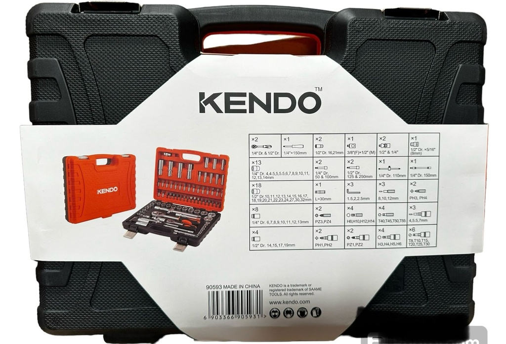 YT-38875    JGO DE RATCHET Y COPAS 1/4, 3/8 &amp; 1/2 125PCS YATO