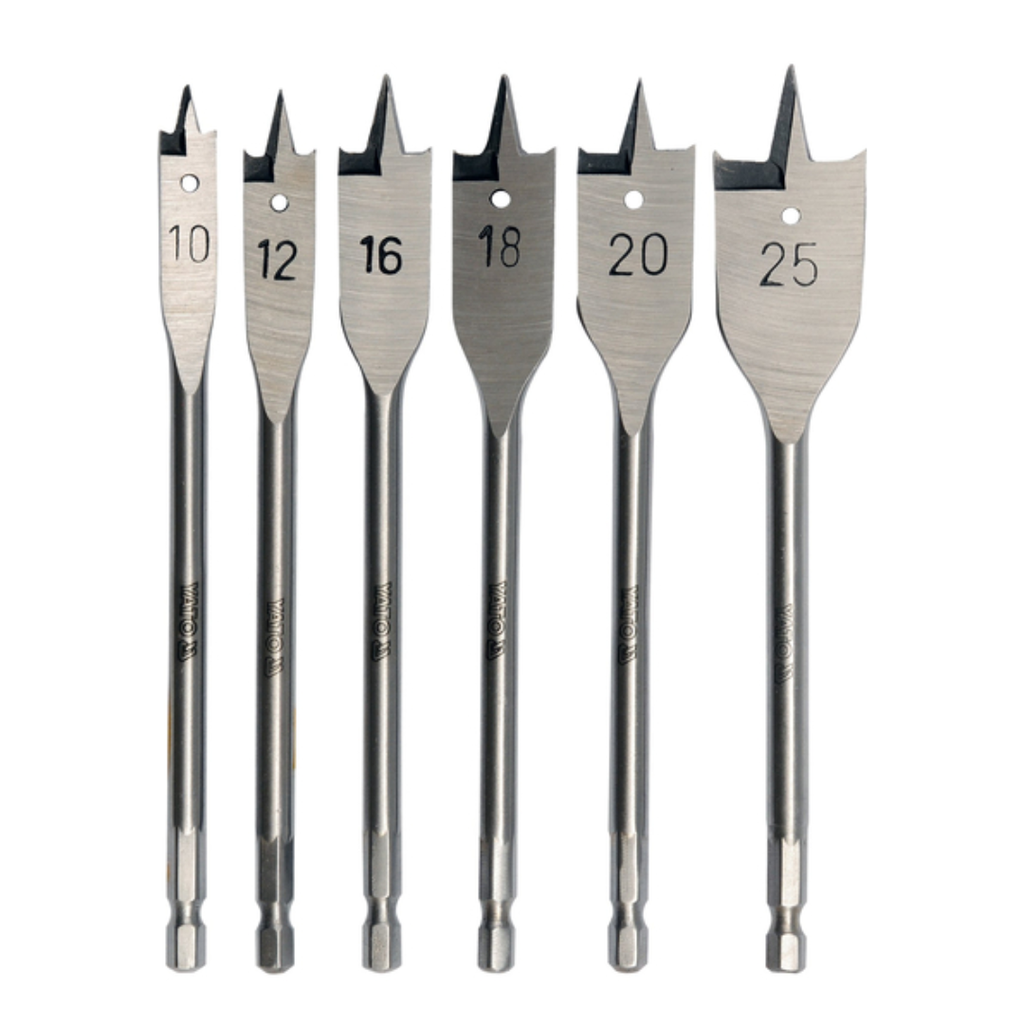 Broca paleta para madera 6 pzs 10-25mm 