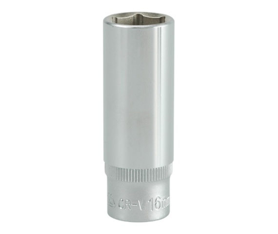 Copa larga hexagonal16mm 3/8" 6 pt crv 