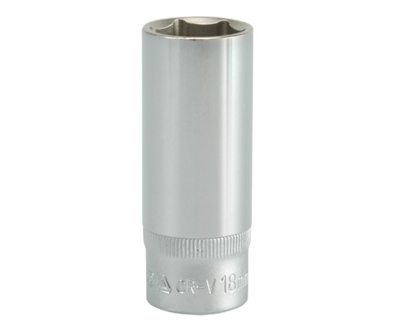 Copa larga hexagonal18mm 3/8" 6 pt crv 