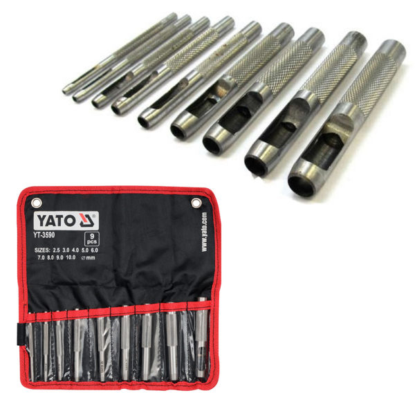 Sacabocados de golpe 9 pzs.  