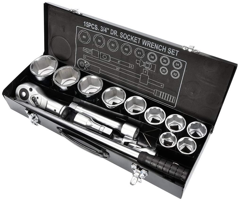 Juego de ratchet y copas 3/4 15pzs 