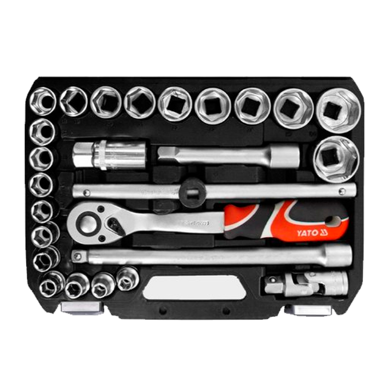 Juego de ratchet y copas 1/2 26 pzs (8-32 mm)