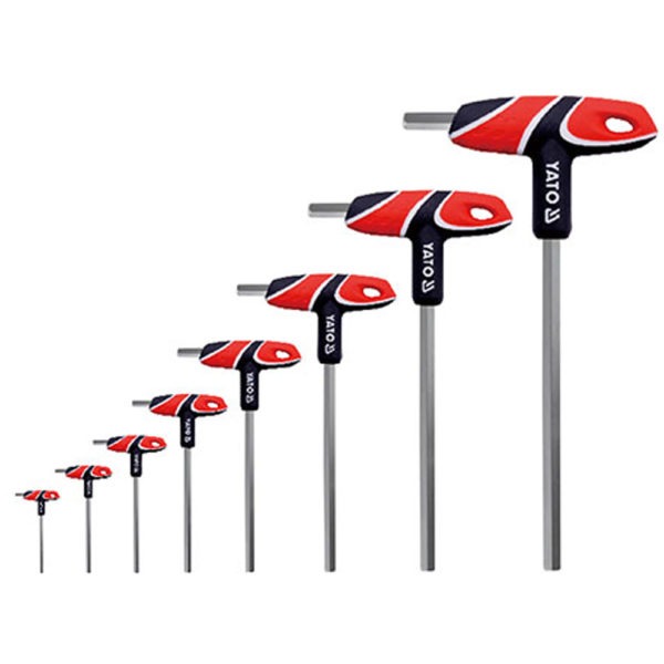 Llaves allen en T punta redonda, 8 pcs