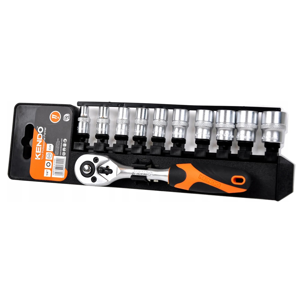 Ratchet y copas 1/4", 5 - 14 mm, 11 pcs