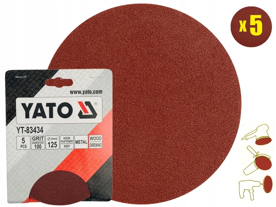 Lija redonda 5" grano 100 5pzs 