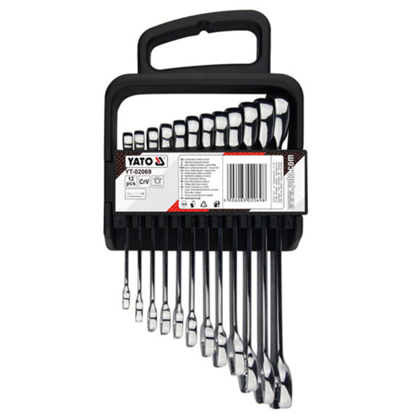 Llaves cola corona/ratchet 08-19mm 12pzs 