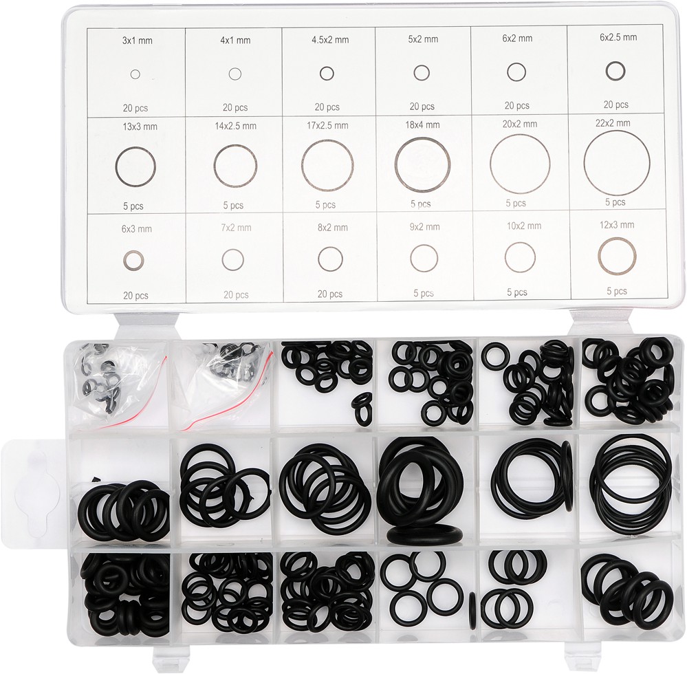 Seguro o- ring caja 225 pzs set mix  