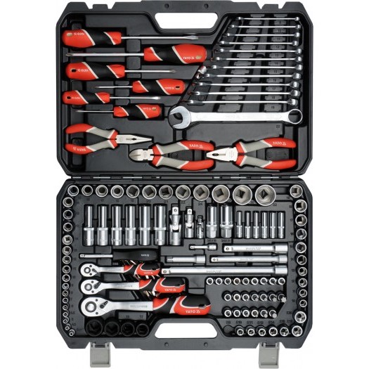 Jgo de ratchet y copas 1/4, 3/8, 1/2 129pzs 