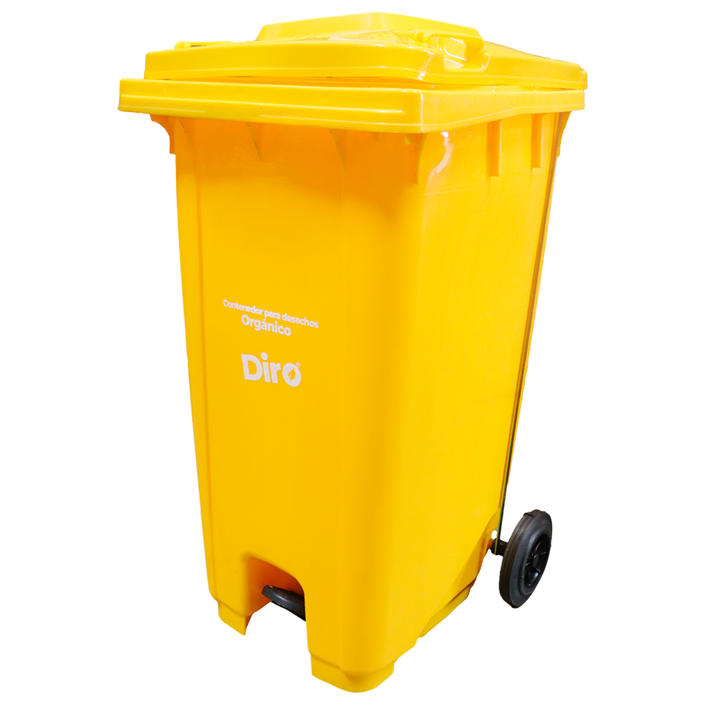 BASURERO AMARILLO CON PEDAL 240 Lts DIRO DRB-2403