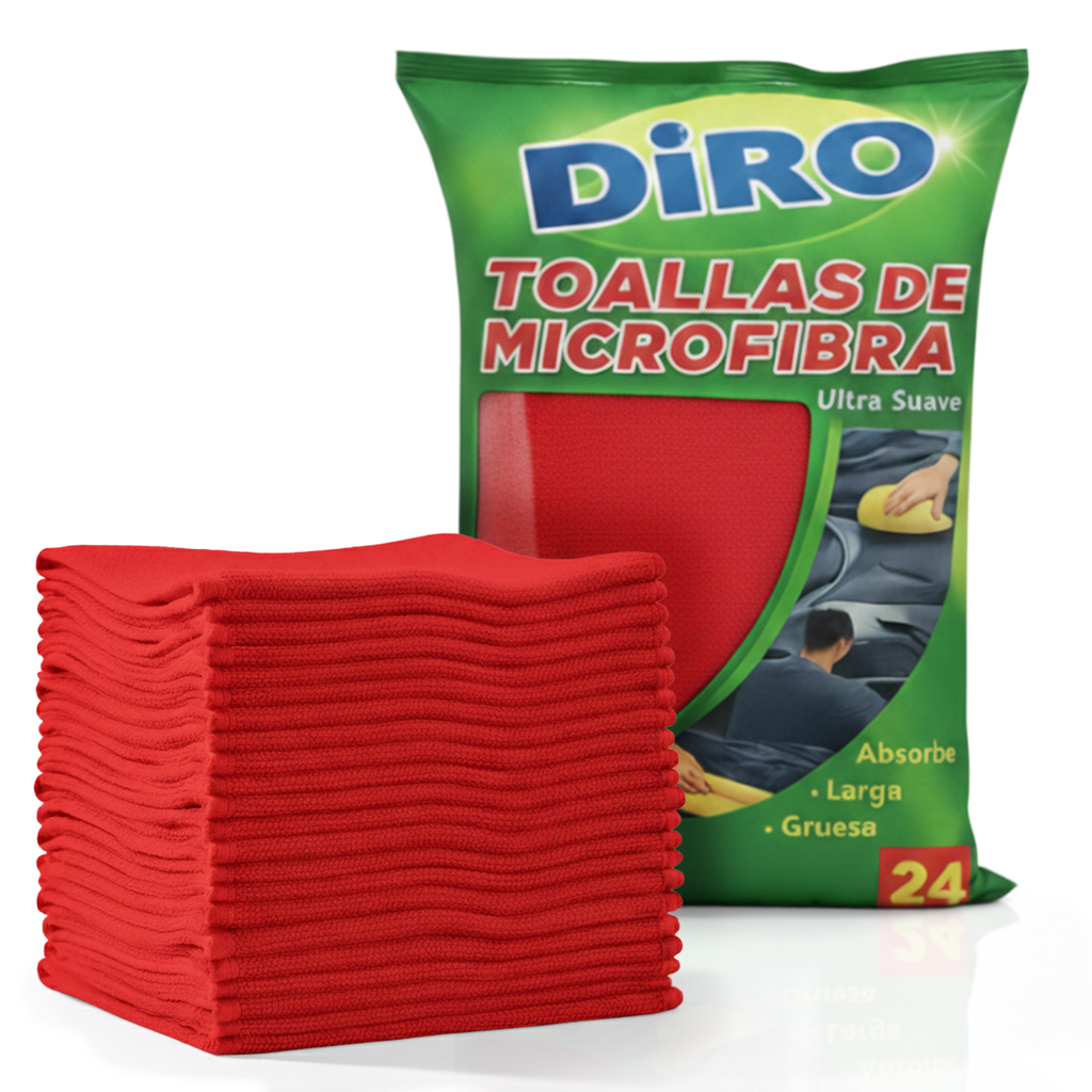 Toalla microfibra pack 24 pcs 16"x 16" 