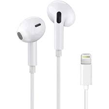 Auriculares cableados con micrófono incorporado para iphone lightning blanco