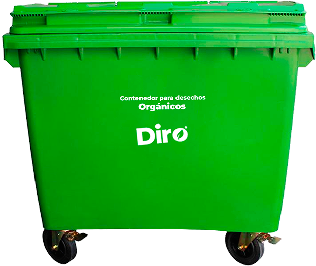 Basurero industrial verde 660 lts 