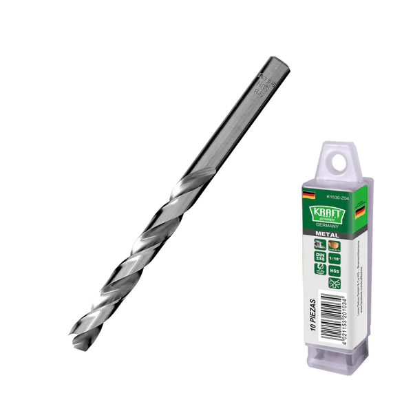 Broca para metal blanca hss 10 pzs (1/8")