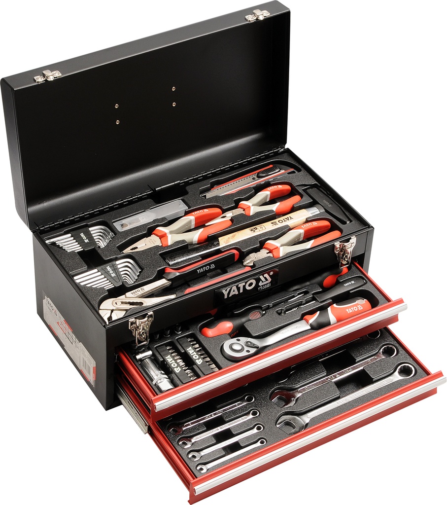 Caja de herramientas con 81 pzs  