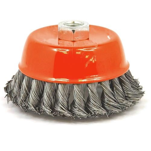 Carda copa alambre trenzado 5 " 5/8 kseibi