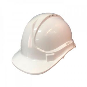 Casco blanco perilla barbiquejo 