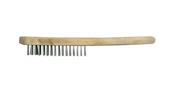 Cepillo de alambre mango de madera 4 filas  