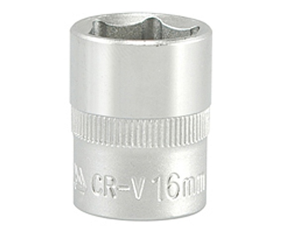 Copa corta hexagonal16mm 3/8" 6 pt crv 