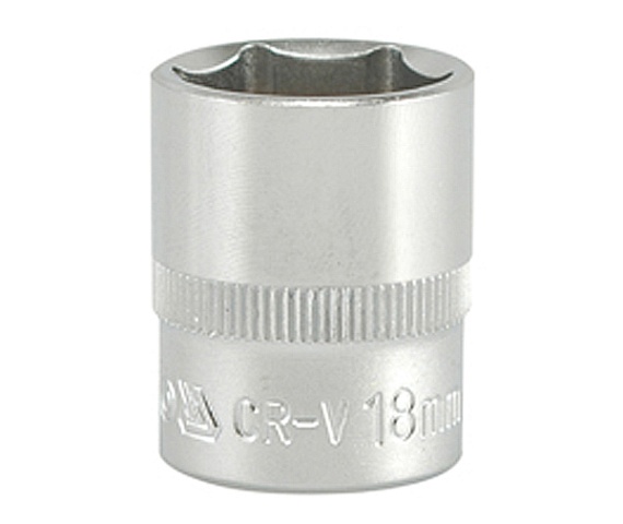 Copa corta hexagonal18mm 3/8" 6 pt crv 