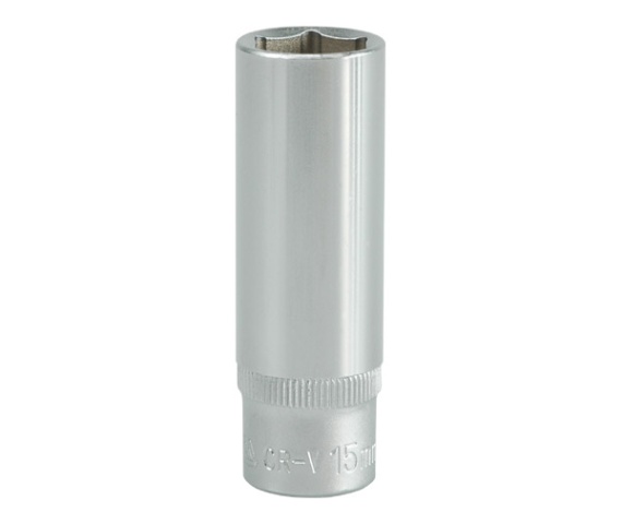 Copa larga hexagonal15mm 3/8" 6 pt crv 