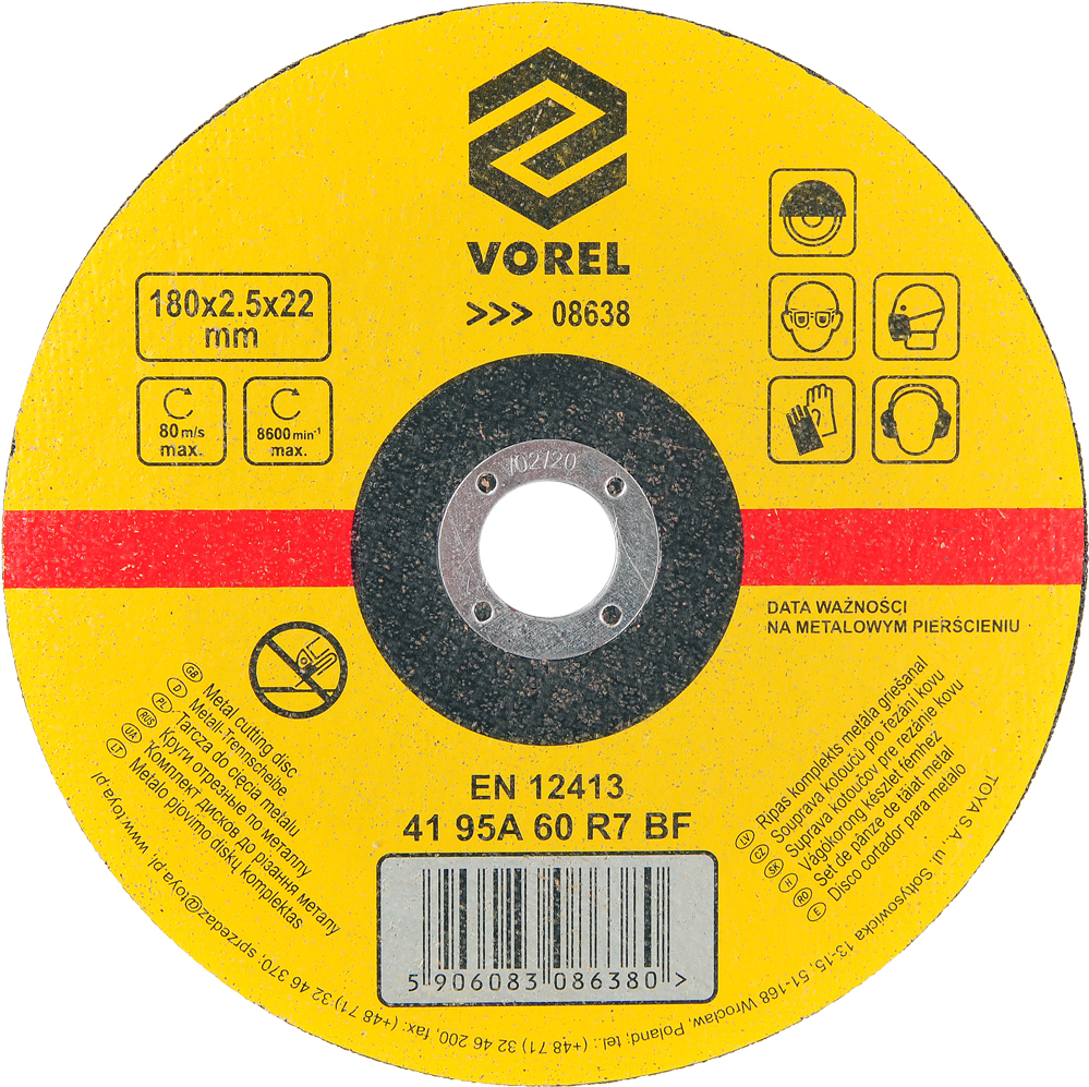Disco para corte de metal 7" x 2.5mm x 22mm  