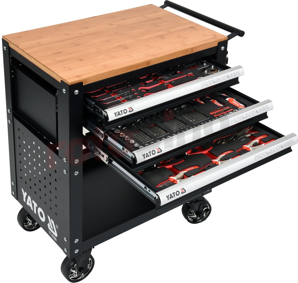 Gabinete con herramienta 3 gavetas 162 pzs 