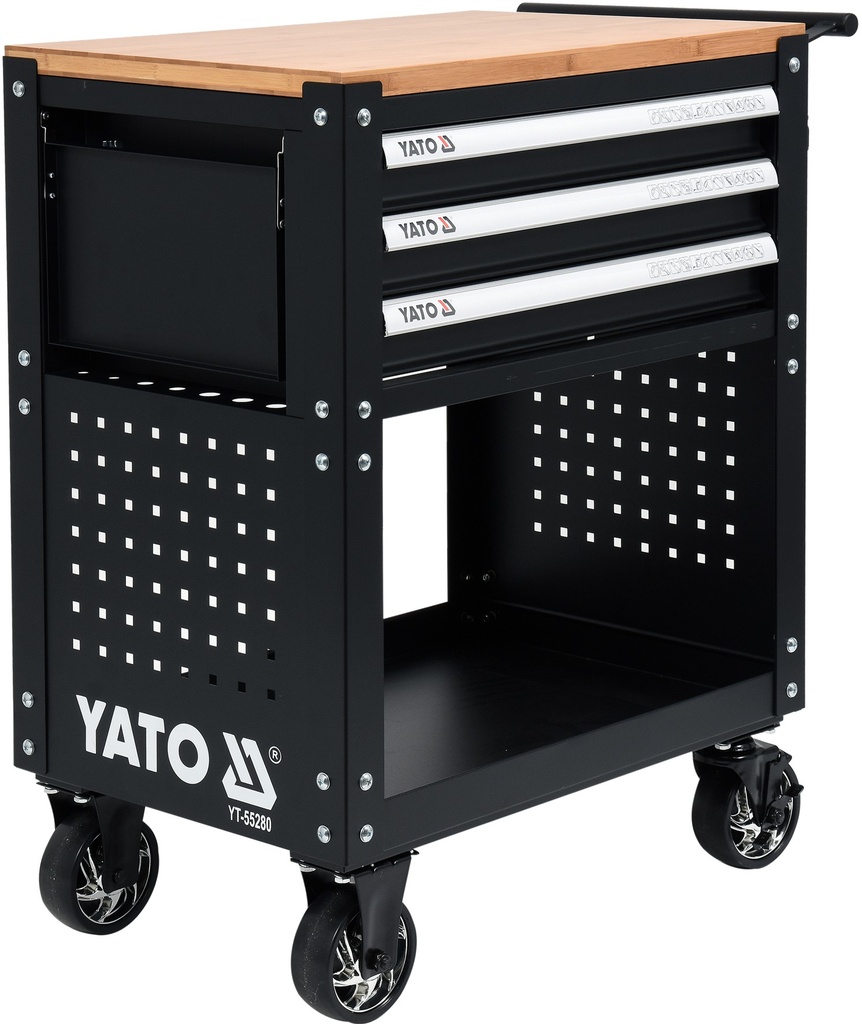 Gabinete metalico 3 gavetas top madera 
