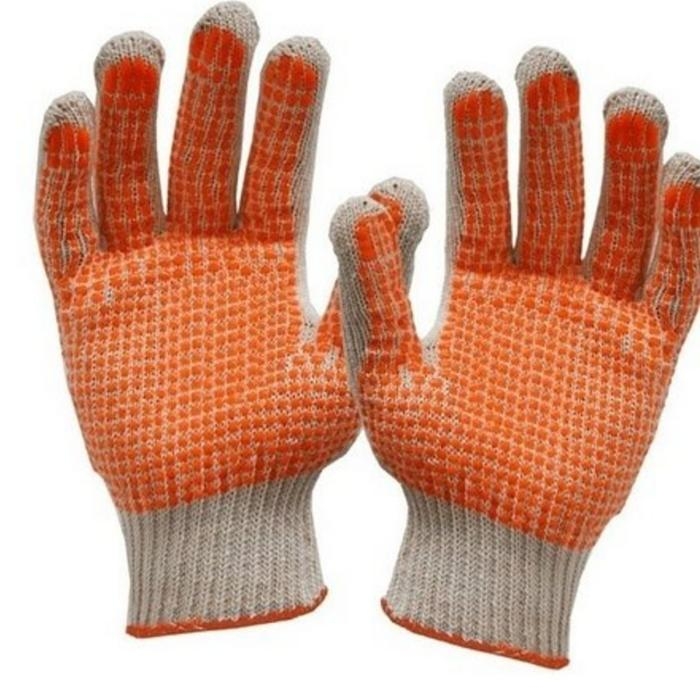 Guante puntos blanco de pvc 9"  