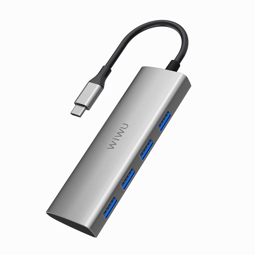 Hub usb-c 4 en 1 (alpha a440) gris