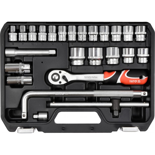 Juego de ratchet y copas set 1/2 25 pcs 
