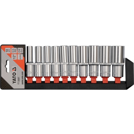 Juego de copas hexagonales 1/2. 10 pzs 