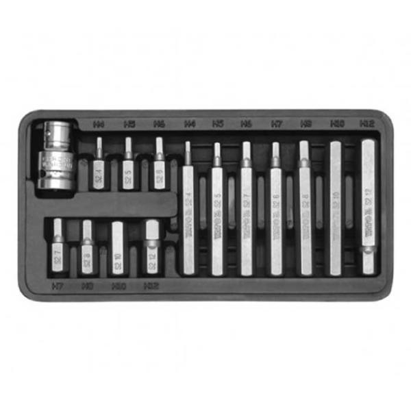 Juego de puntas hexagonales para destornilladora 15 pzs  