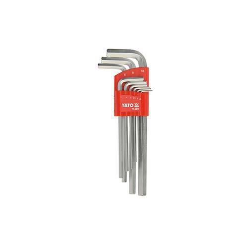 Juego llave hexagonal allen larga 9 pzs 