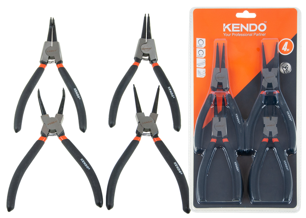 Juego pinzas saca seguros 7" - 4 pzs 