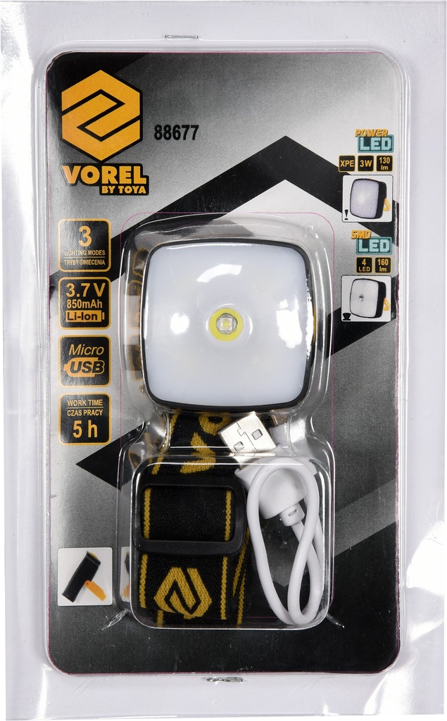 Linterna para cabeza recargable 130 ml 