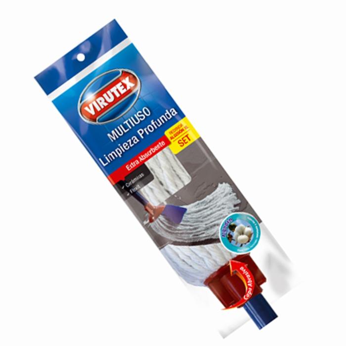 Mopa de algodon grande cabo metalico