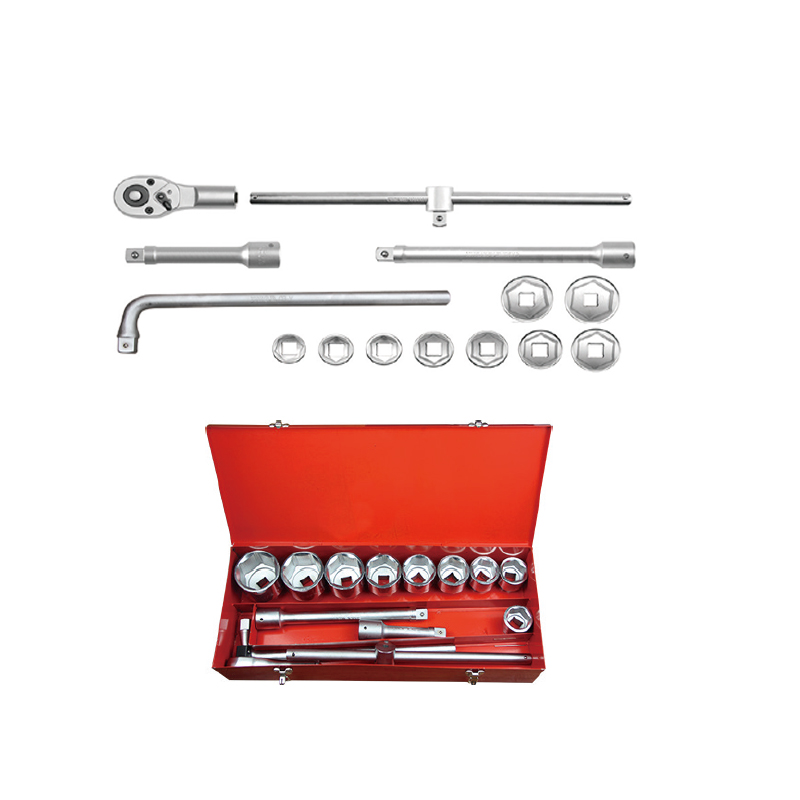 Ratchet y copas raiz 1" 14 pzs 