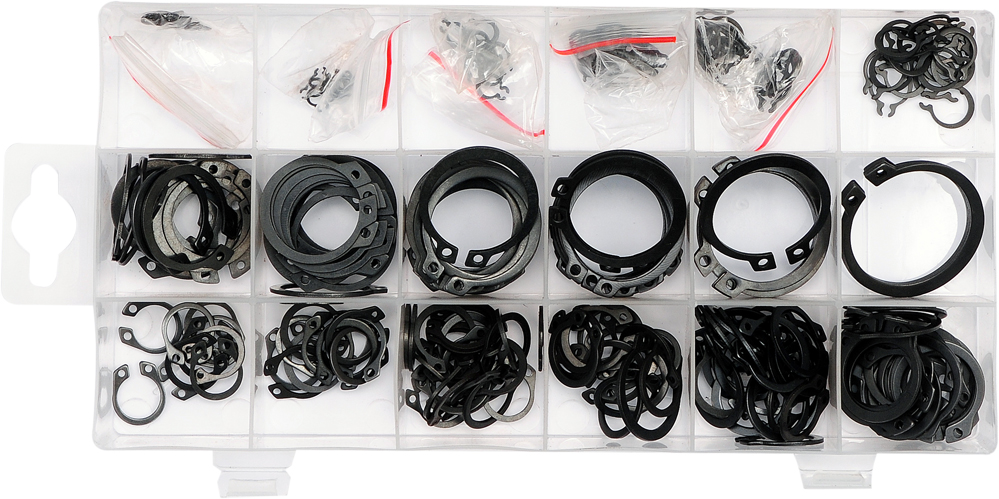 Seguro externo circlip caja 300 pzs set mix 