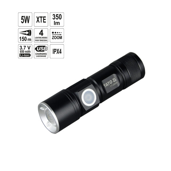 Linterna xt-e 5w cree usb 94x27mm 