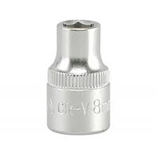 Copa corta hexagonal 8mm 3/8" 6 pt crv