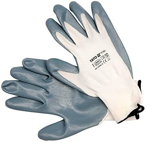 Guante nylon recubierto de nitrilo puño tejido 10 