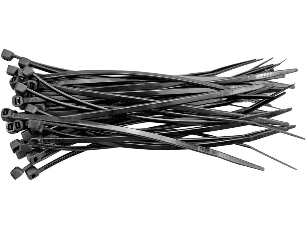 Cincho plastico negro 100 pzs