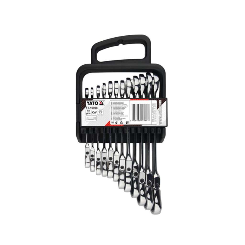 Llave cola corona ratch articulada 12 pzs (8-19 mm)