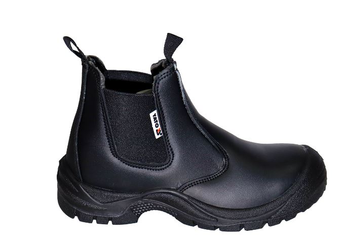 Bota de cuero negro industrial