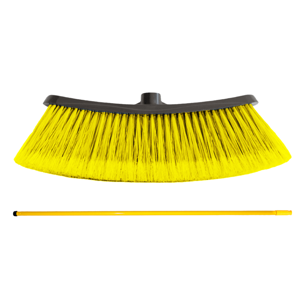 Escoba amarilla grande, cabo metálico 1.4m