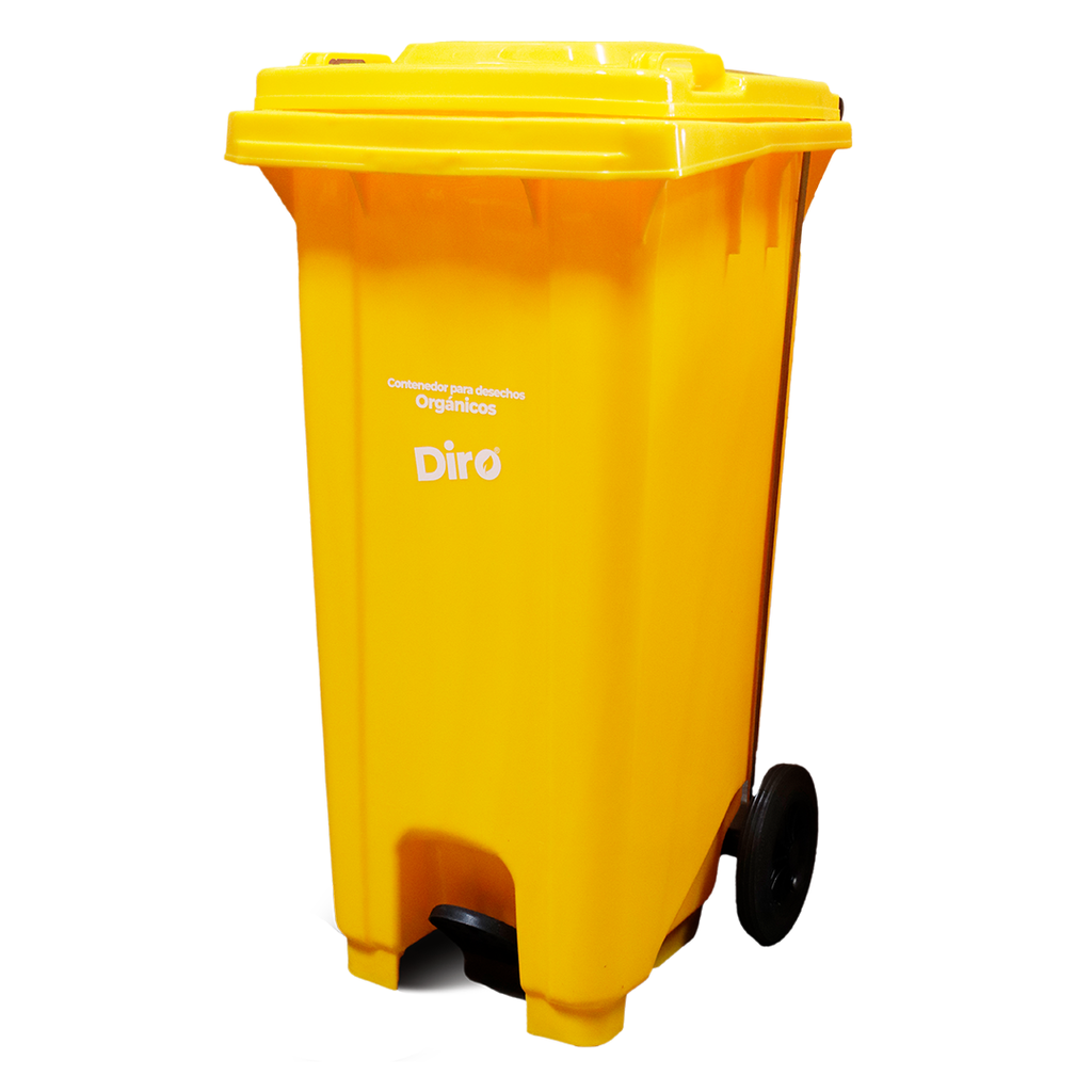 BASURERO AMARILLO CON PEDAL 120 Lts DIRO DRB-1205