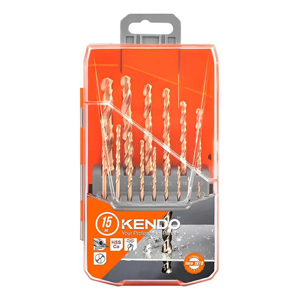 Brocas HSS-Co 15pcs 1/16"-3/8"