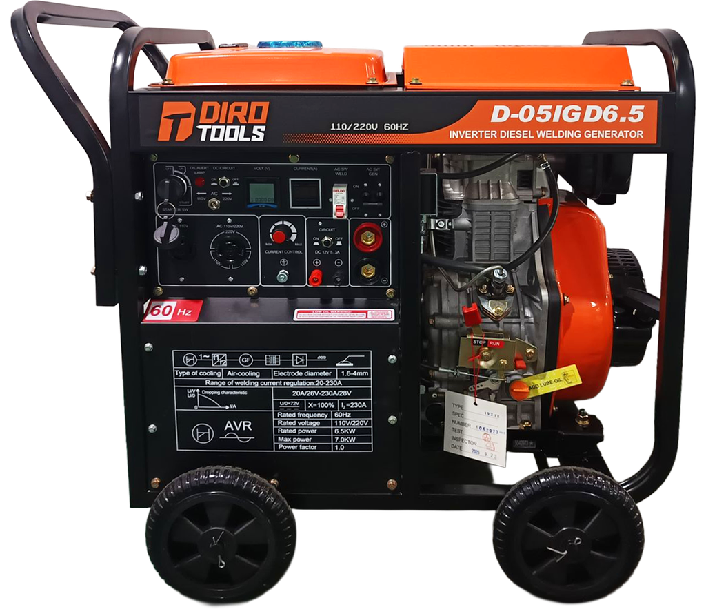 Soldador generador diesel, 6.5 kw