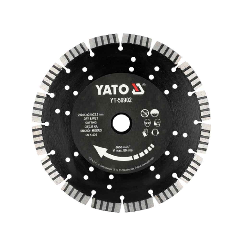 Disco de diamante multipropósito segmentado corte rudo 9"